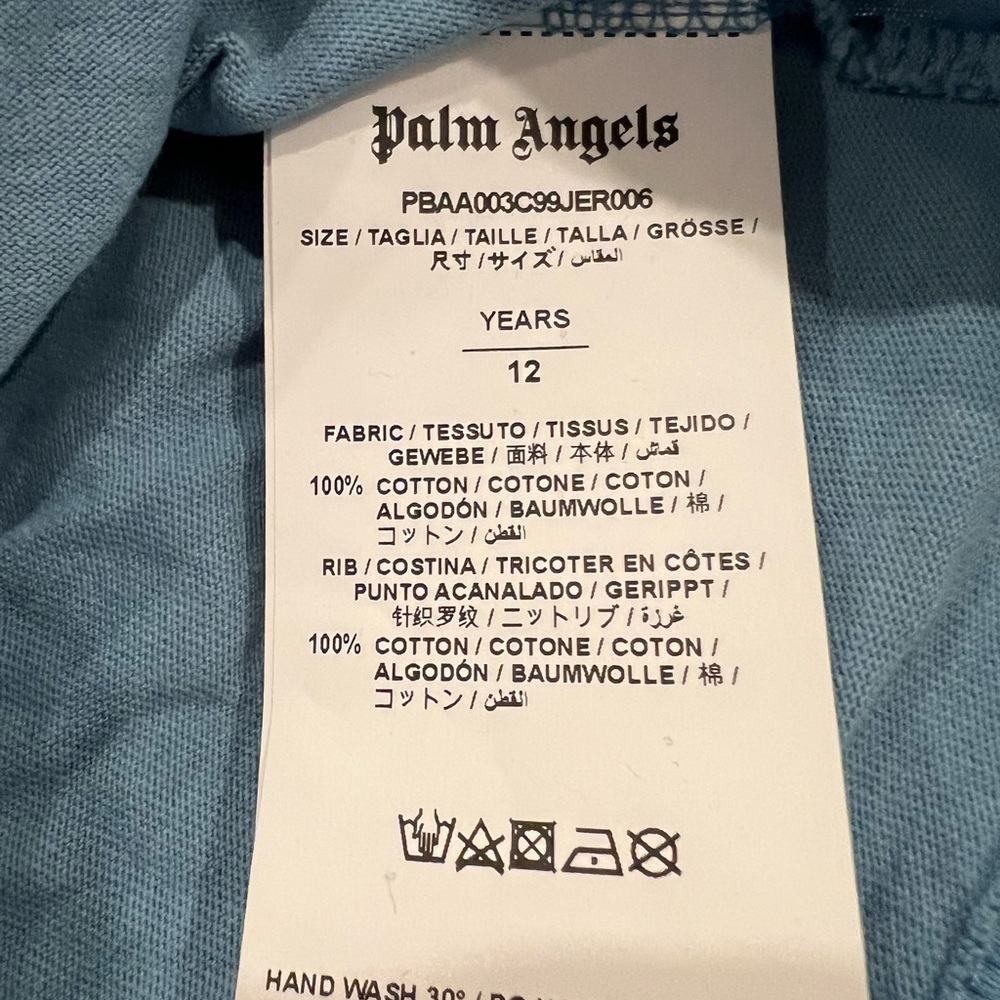 Palm Angels Kids T-Shirt in Blue with Bear Motif - Picture 5 of 7